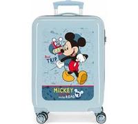 Disney Mickey Road Trip Valise Cabine Bleu 38x55x20 cm ABS Rigide Cadenas Latéral à Combinaison 34L 2 kgs 4 Double Roues Bagage à Main