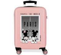 Valise cabine Disney Mickey et Minnie Travel the World Paris Nude 38x55x20 cm ABS rigide Serrure latérale à combinaison 34L 2 kgs 4 roues doubles bagage à main