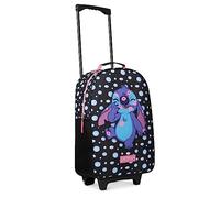 Disney Valise Enfant Fille Valise Stitch Minnie Elsa Reine des Neiges Petite Valise Souple roulettes Pliables Trolley Bag Bagages Enfant Voyage Cabine Sac Trolley Enfant (Noir Stitch)