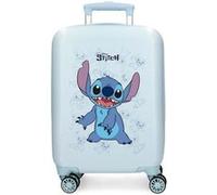 Disney Valise cabine Happy Stitch 50x33x20 cm – ABS léger et durable, fermeture à combinaison, Bleu