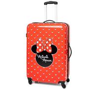 Disney Valise Minnie Mouse pour Adultes et Enfants | Sac à Bagages Cabin Small, Medium ou Large Options | Femmes Filles Rouge Couverture Rigide Carry on Chariot De Voyage