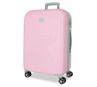 Joumma Disney Travelling with Stitch Valise Moyenne Rose 44 x 60 x 26 cm Rigide 3,86 kg Fermeture TSA ABS 3,86 kg 68,64 L, Rose, Talla única, Valise Moyenne