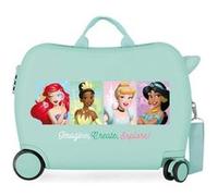 Disney - Valise trotteur enfant Princesse "Imagine, Create, Explore" - 50 x 38 x 20 cm - Vert Vert
