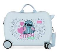 Joumma Disney Stitch Hearts Valise pour Enfant Bleu 50 x 38 x 20 cm Rigide 2,05 kg Fermeture à Combinaison latérale ABS 2,05 kg 34 L Bagage à Main