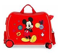 Disney - Valise trotteur Mickey "Enjoy the day" - 50 x 38 x 20 cm - Rouge Rouge