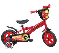 Disney Vélo 10'' Enfant Cars/MC Queen avec Plaque Avant décorative, Garde Boue, Carter, Roues bâtons & 2 stabilisateurs