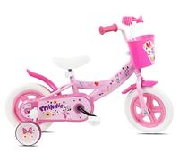 Disney Vélo 10'' Minnie, 2 stabilisateurs Amovibles, Garde boues et Panier Avant !