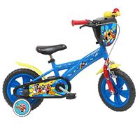 Disney Vélo 12'' Mickey de équipé de 1 Frein, Plaque Avant décorative, Garde boues, Carter et stabilisateurs