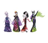 Disney Villains Collection Noire et lumineuse, pack de 4 poupées mannequins, exclusivité Amazon