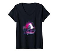 Disney Villains Cruella Angry Driver Stencil T-Shirt avec Col en V