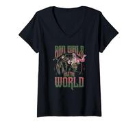 Disney Villains Group Neon Bad Girls Rule The World Poster T-Shirt avec Col en V