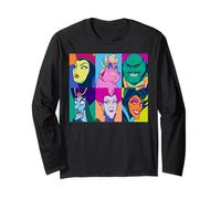 Disney Villains Group Retro Color Grid Collage Manche Longue