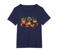 Disney Villains Halloween Villain Fall Drinks Big Chest Logo T-Shirt, Femme Grandes tailles, Bleu Marine, 4X