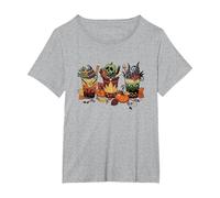 Disney Villains Halloween Villain Fall Drinks Big Chest Logo T-Shirt, Femme Grandes tailles, Gris Chiné, 6X