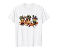 Disney Villains Halloween Villain Fall Drinks Big Chest Logo T-Shirt, Homme, Blanc, XXL