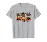 Disney Villains Halloween Villain Fall Drinks Big Chest Logo T-Shirt, Homme, Gris Chiné, XL