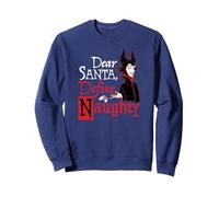 Disney Villains Holiday Maleficent Dear Santa Define Naughty Sweatshirt, Unisexe pour adultes, Bleu Marine, S