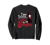 Disney Villains Holiday Maleficent Dear Santa Define Naughty Sweatshirt, Unisexe pour adultes, Noir, XL