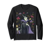 Disney Villains Maleficent Vintage Art Style Collage Manche Longue