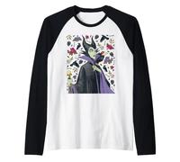 Disney Villains Maleficent Vintage Art Style Collage Manche Raglan