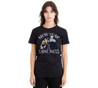 Disney Villains New Year, Same Mess Ladies T Shirt, Black, Noir, XL Femme