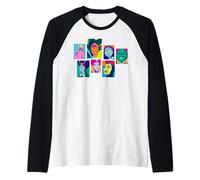 Disney Villains Retro Color Box Collage Manche Raglan