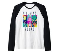 Disney Villains Squad Retro Color Grid Collage Manche Raglan