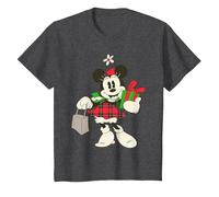 Disney Vintage Minnie Mouse Retro Holiday T-Shirt, Enfant, Chiné Foncé, 8 ans