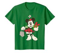 Disney Vintage Minnie Mouse Retro Holiday T-Shirt, Enfant, Vert Kelly, 8 ans