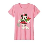 Disney Vintage Minnie Mouse Retro Holiday T-Shirt, Femme, Rose, S