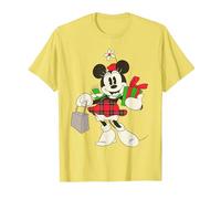 Disney Vintage Minnie Mouse Retro Holiday T-Shirt, Homme, Citron, S