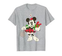 Disney Vintage Minnie Mouse Retro Holiday T-Shirt, Homme, Gris Chiné, S
