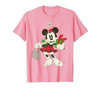 Disney Vintage Minnie Mouse Retro Holiday T-Shirt, Homme, Rose, S