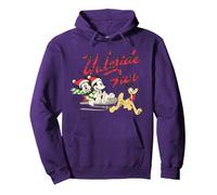 Disney Vintage Santa Mickey Minnie Pluto Yuletide Sweat à Capuche, Unisexe pour adultes, Violet, S