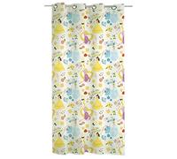Disney Walt Rideaux Voilages Princesses Polyester Blanc Rose Bleu Jaune 140 x 290 cm.