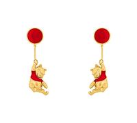 Disney Winnie The Pooh Red and Gold Floating Earrings EF00861YL One Size Brass No Gemstone, Brass, No Gemstone