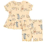 Disney Winnie l'ourson Bourriquet Porcelet Nouveau-n Bb Fille T-Shirt Pplum et Short de Vlo Ensemble Jaune 3-6 Mois