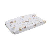 Disney Winnie l'ourson Classic Pooh Housse de matelas à langer matelassée 100% coton, ivoire/beurre/turquoise/orange (1 pièce)