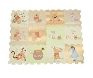 Disney Winnie l'ourson Tapis de jeu en mousse | Tapis de sol doux pour bébé et enfant pour parc de jeu, temps du ventre | 10 mm d'épaisseur 12 pièces pour enfants