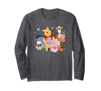 Disney Winnie The Pooh Cute Easter Team Group Shot Big Logo Manche Longue