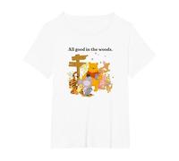 Disney Winnie The Pooh Group Shot All Good In The Woods T-Shirt, Femme Grandes tailles, Blanc, 6X