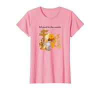 Disney Winnie The Pooh Group Shot All Good In The Woods T-Shirt, Femme, Rose, XXL