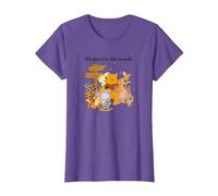 Disney Winnie The Pooh Group Shot All Good In The Woods T-Shirt, Femme, Violet Chiné, M