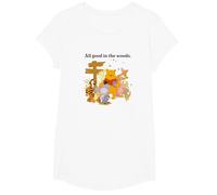 Disney Winnie The Pooh Group Shot All Good In The Woods T-Shirt, Fille, Blanc, XS