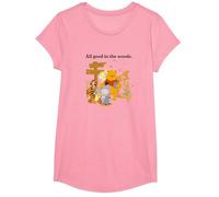 Disney Winnie The Pooh Group Shot All Good In The Woods T-Shirt, Fille, Rose, XS