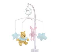 Disney Winnie The Pooh Hello Sunshine Nursery Musical Mobile with Plush Winnie The Pooh, Piglet & Aqua Cloud & Stars, Aqua, Yellow, Pink