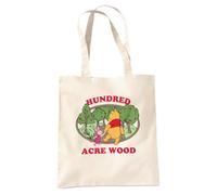Disney Winnie The Pooh Hundred Acre Wood Badge Sac Cabas Réutilisable pour Courses et Voyage, Naturel