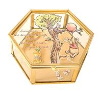 Disney Winnie the Pooh Jewelry Box - Glass Jewelry Case with Pooh and Piglet Design Jewelry Box