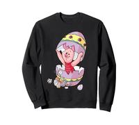Disney Winnie the Pooh Piglet Easter Egg Sweatshirt, Unisexe pour adultes, Noir, XL