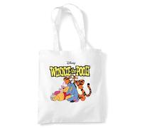Disney Winnie The Pooh Pooh And Friends Retro Logo Sac Cabas Réutilisable pour Courses et Voyage, Blanc